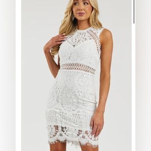 Red Dress Boutique White Lace Midi dress
